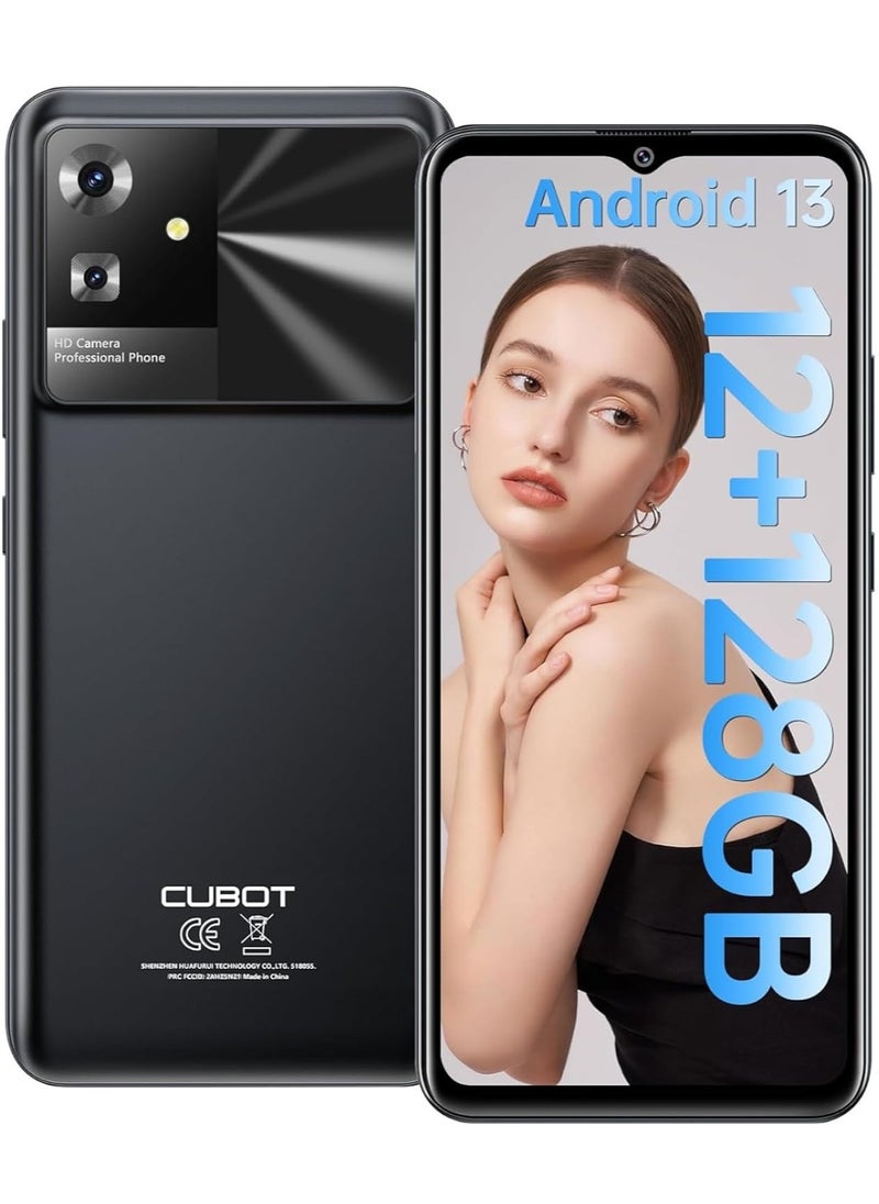 Cubot Note 21 Unlocked Cell Phone, Smartphone Android 13, 12GB RAM (6GB+6GB Extended), 128GB ROM, 5200mAh Battery 6.56" HD+ Display, 50MP Rear Camera, Dual SIM (Black)  - Image 1