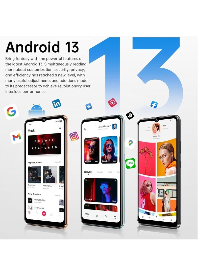 Cubot Note 21 Unlocked Cell Phone, Smartphone Android 13, 12GB RAM (6GB+6GB Extended), 128GB ROM, 5200mAh Battery 6.56" HD+ Display, 50MP Rear Camera, Dual SIM (Black)  - Image 4