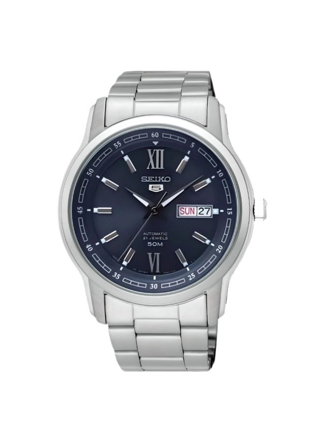 Seiko 5 SNKP17J1 Automatic Men’s Watch Blue Dial Stainless Steel Day-Date 21 Jewels Japan Made - Image 1
