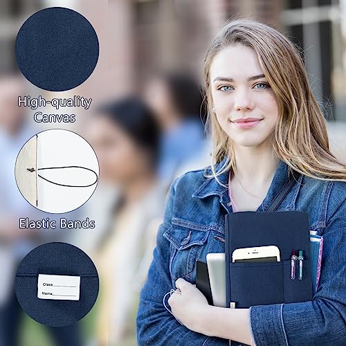 Aplufine Canvas Book Covers, Washable Book Protector, Book Cover for Paperback Novels, Adjustable Book Cover for Hardcover with Pockets for Pen, Soft Cover Books, Book Lovers Gifts - Image 5