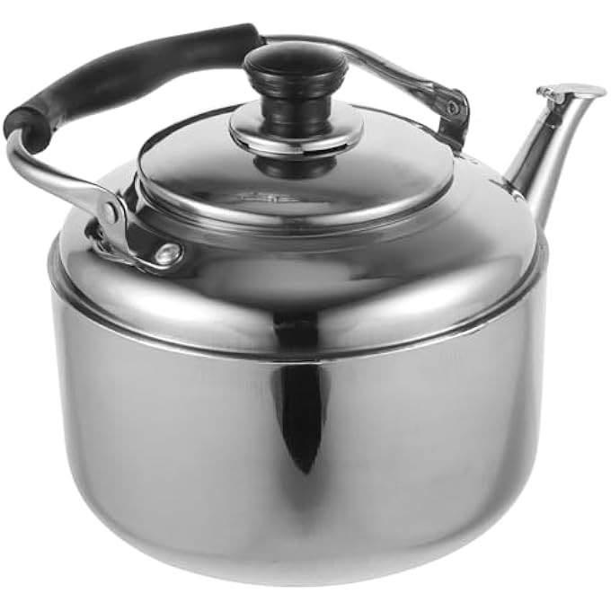 DOITOOL Stainless Steel Whistling Tea Kettle 3L Teapot Silver Classic Stovetop Kettle - Image 1