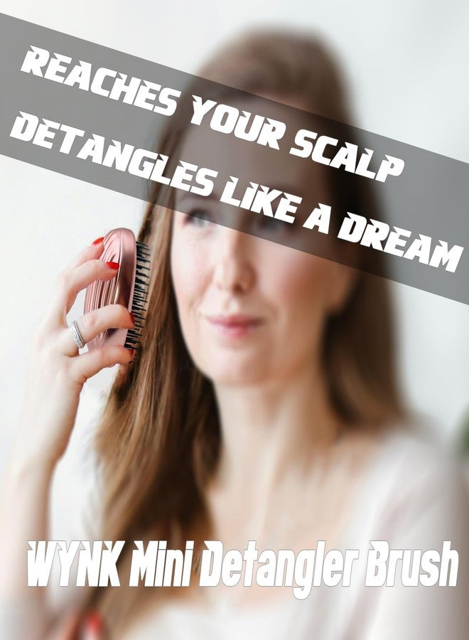 WYNK Shell Shaped Travel Hair Brush - Detangling Brush for Women & Men, Compact Portable Hair Brush for Thick/Curly Hair, Scalp Massage Brush with Protective Cover, Champagne Gold (Gift Ready) - Image 3