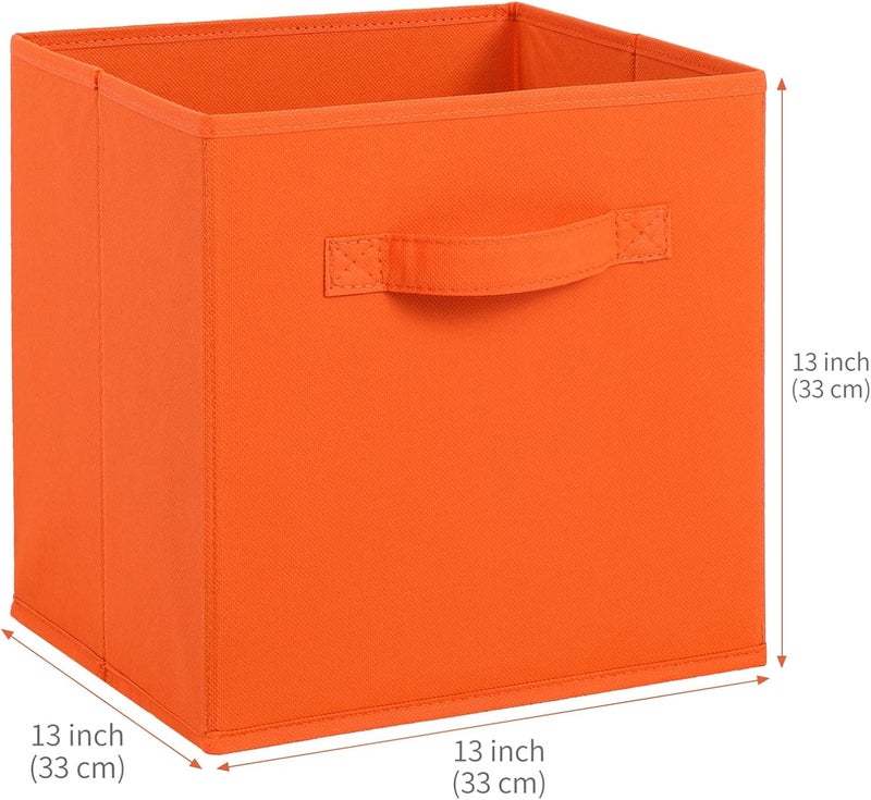 Stero 13x13x13 Inch Fabric Storage Bins 6 Pack Fun Colored Durable Storage Cubes with Handles Foldable Cube Baskets for Home, Kids Room, Closet and Toys Organization Orange-Multi Colors-2 - Image 2