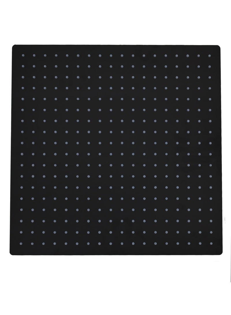 Square Rain Shower G1/2 Adjustable Angle High Pressure Shower Head Bathroom Shower Head Polished Black Bathtub Rain Shower Head Replacement 40*40cm - Image 1