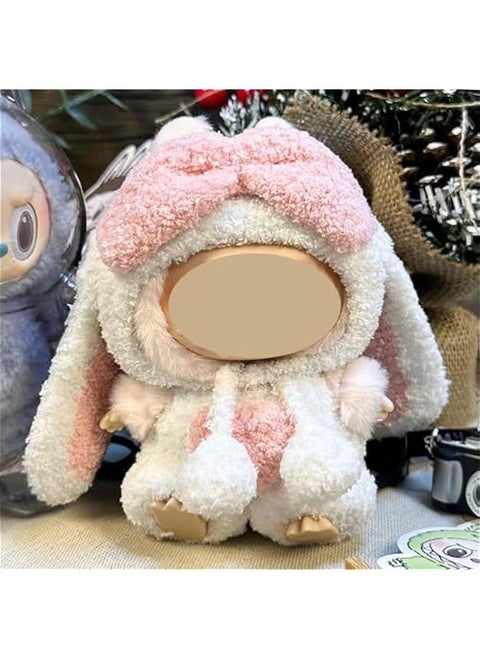 Labubu Doll Clothes Set - 17cm Labubu Outfits for Pop Mart Dolls, Includes Chic Style Clothes + Overalls, Perfect for Labubu Macaron & Have a Seat Series (Rabbit)