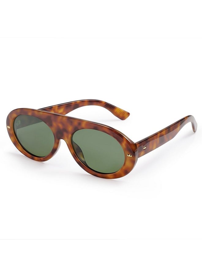 Sojos Trendy Flat Top Polarized Sunglasses For Women Men Retro Chunky Frame Oval Lens Sun Glasses Sj2279  - Image 1