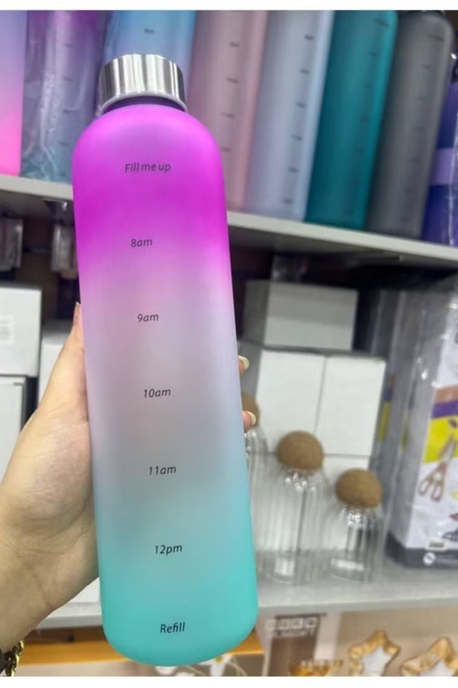 Water Bottle With Time Mark Reusable 1000ML