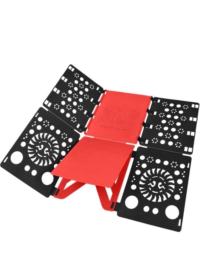 Version 3 Shirt Folding Board T Shirts Clothes Folder Durable Plastic Folding Helper Easy And Fast Folding Boards For Adults And Children Black And Red  - Image 1