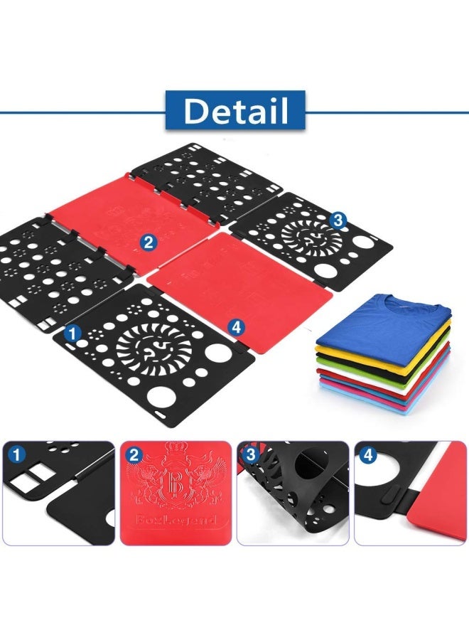 Version 3 Shirt Folding Board T Shirts Clothes Folder Durable Plastic Folding Helper Easy And Fast Folding Boards For Adults And Children Black And Red  - Image 4