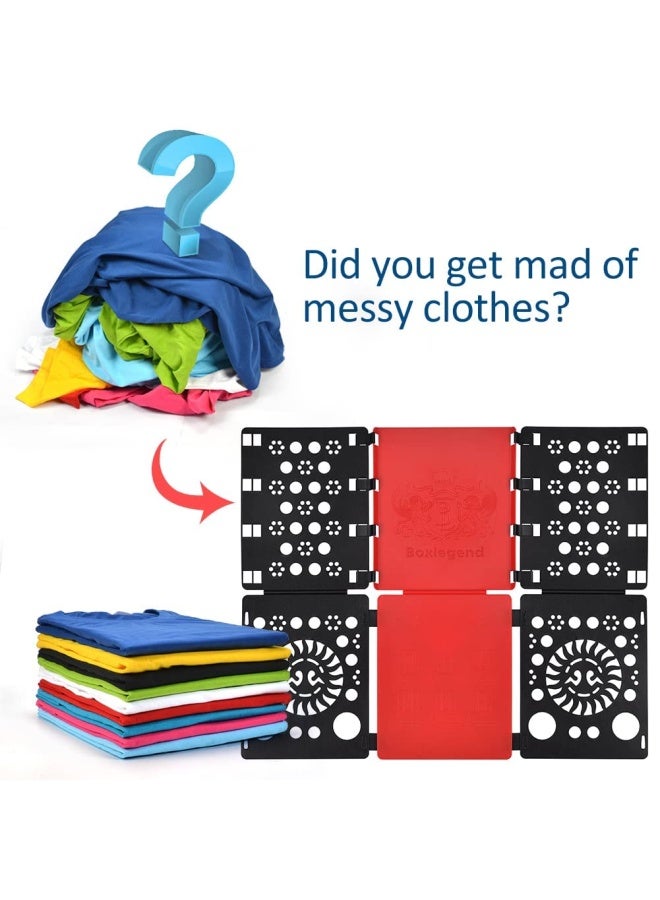 Version 3 Shirt Folding Board T Shirts Clothes Folder Durable Plastic Folding Helper Easy And Fast Folding Boards For Adults And Children Black And Red  - Image 3