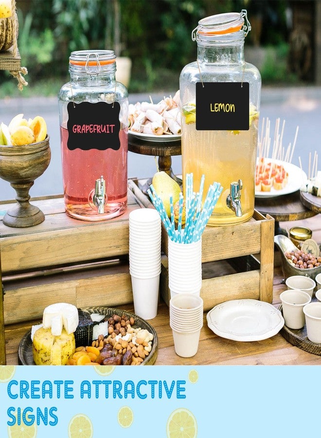MotiMind 12 Pcs 4 x 6 Inch Acrylic Mini Chalkboard Hanging Sign with String 9 Pcs Liquid Chalk Markers for Party Buffet Wedding Birthday Kitchen Home Decoration - Image 4