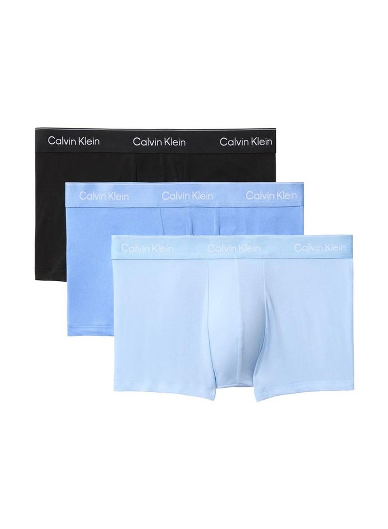 كالفن كلاين طقم سراويل داخلية قصيرة بخصر منخفض من تشكيلة Icon Cotton Stretch من 3 قطع - Image 1