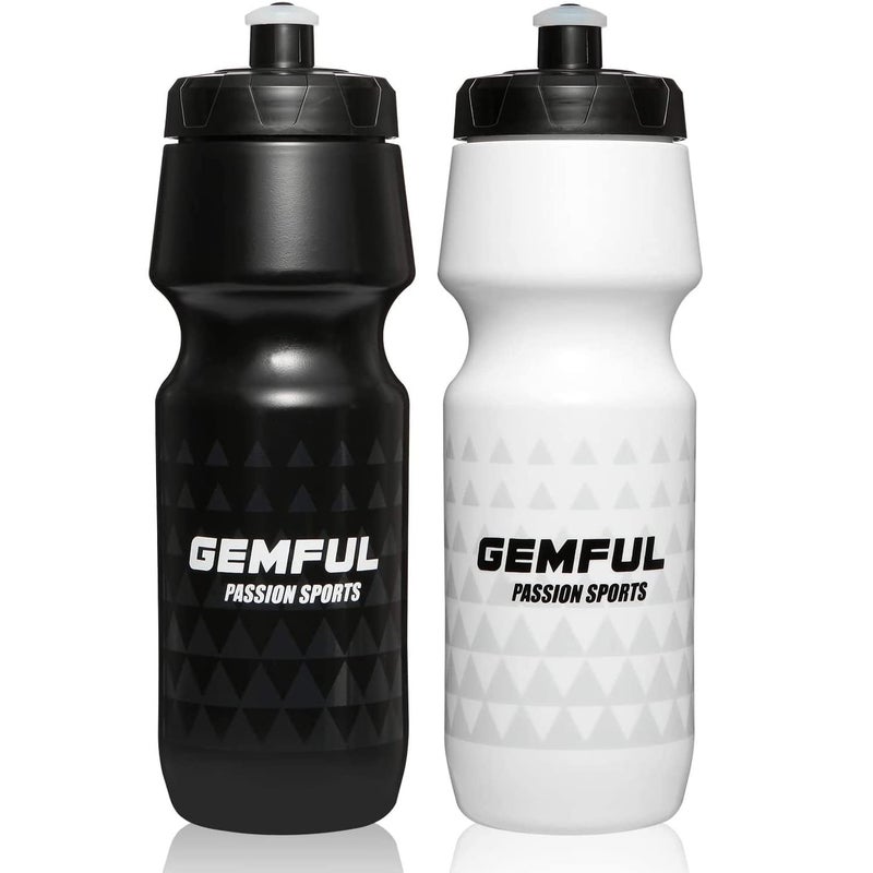 GEMFUL Water Bottle Biking BPA Free 24 Ounce 2 Pack - Image 1