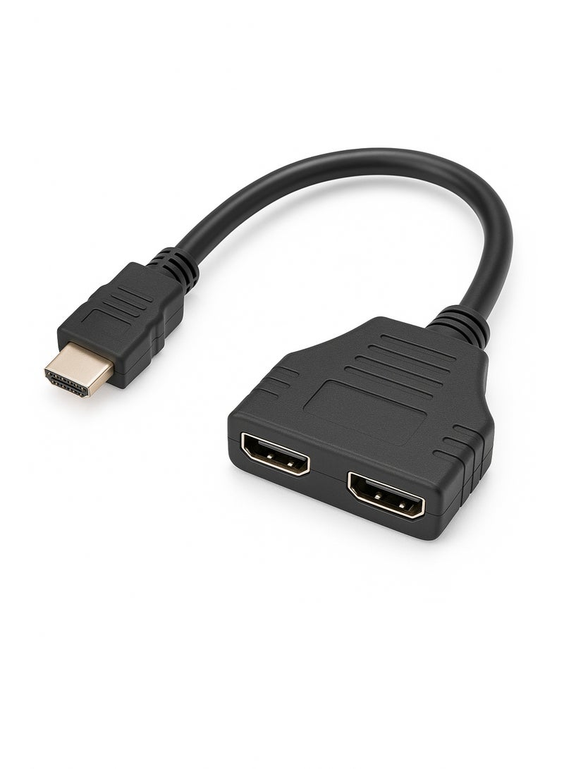FUJISHKA HDMI Splitter 1 in 2 Out – 15CM – Compatible with All HDMI Output Devices  - Image 1