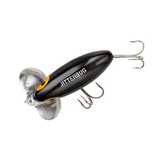 Arbogast Clicker Jitterbug Topwater Bass Fishing Lure, Excellent for Night Fishing, Black, 3", 5/8 oz - Image 2