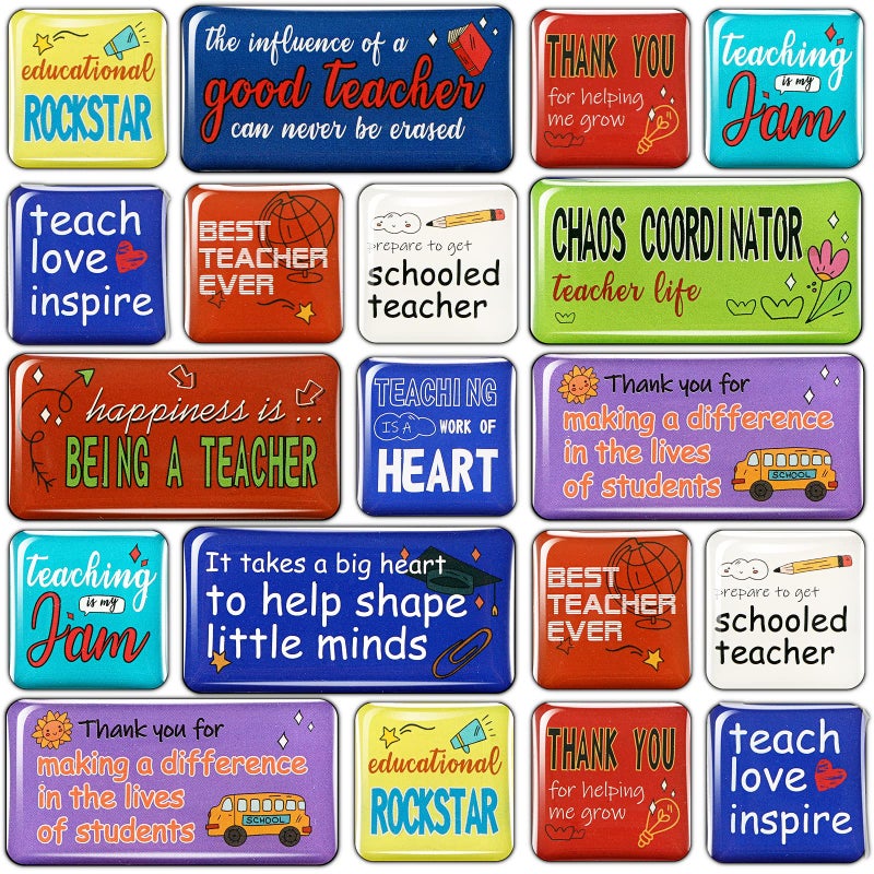 Oudain 36 Pcs Teacher Magnets Teacher Appreciation Gifts Bulk Cute Magnet Gift Sets for Women Inspirational Refrigerator Magnets Funny Motivational Teacher Magnets Thank You Gifts for Teachers