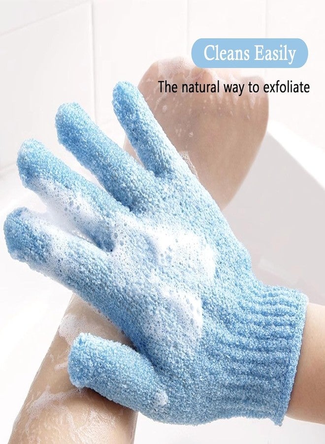 SEYROLIN Loofah Bath Gloves, Double Sided Exfoliating Shower Gloves for Body and Face, Microfibre Dead Skin Remover, 1 Pair - Image 4