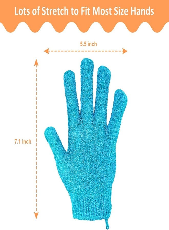 SEYROLIN Loofah Bath Gloves, Double Sided Exfoliating Shower Gloves for Body and Face, Microfibre Dead Skin Remover, 1 Pair - Image 2