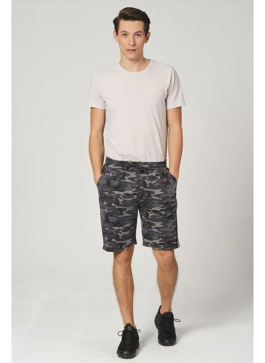 Alexander Gardi Alexandergardı Stripe Detailed Camouflage Patterned Cargo Pocket Shorts (E21-SINTO Srt)