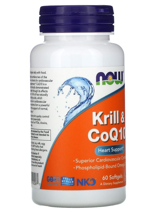 now Krill & CoQ10 60 Softgels - Image 2
