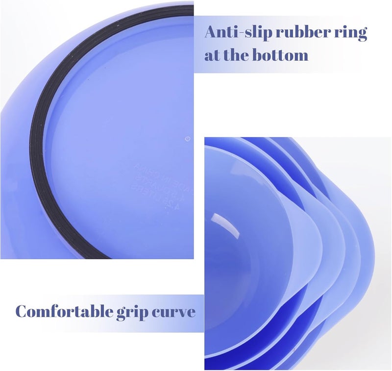 BoxedHome 4 Quart Large Plastic Mixing Bowls, Microwave Safe Mixing Bowl Set with Pour Spout, Nesting Bowls for Space Saving Storage(Violet Blue) - Image 4