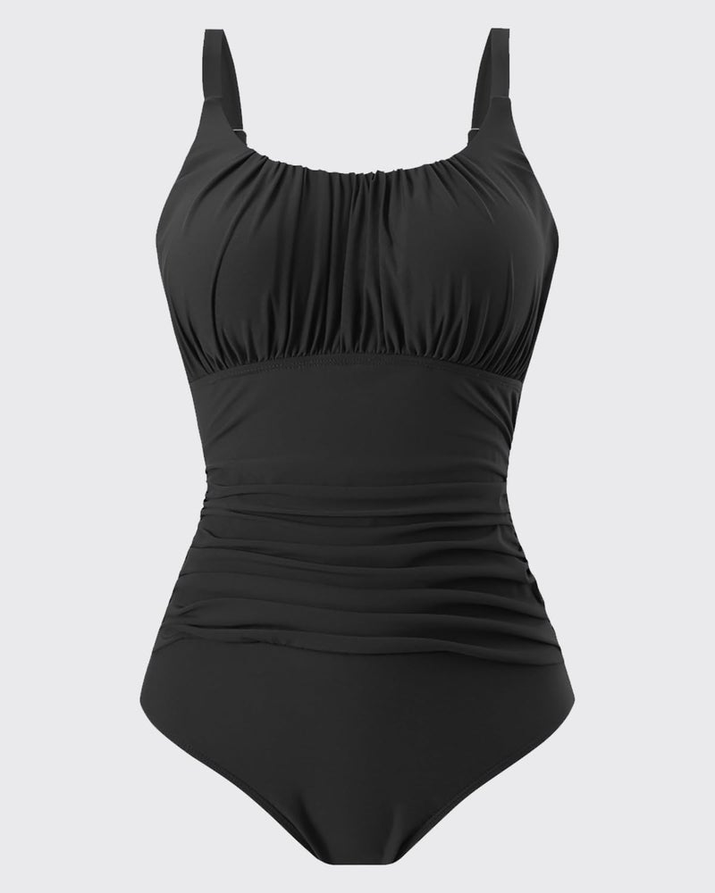 TcIFE Women's One Piece Swimsuit Ruched Tummy Control Square Neck Bathing Suits - Image 4