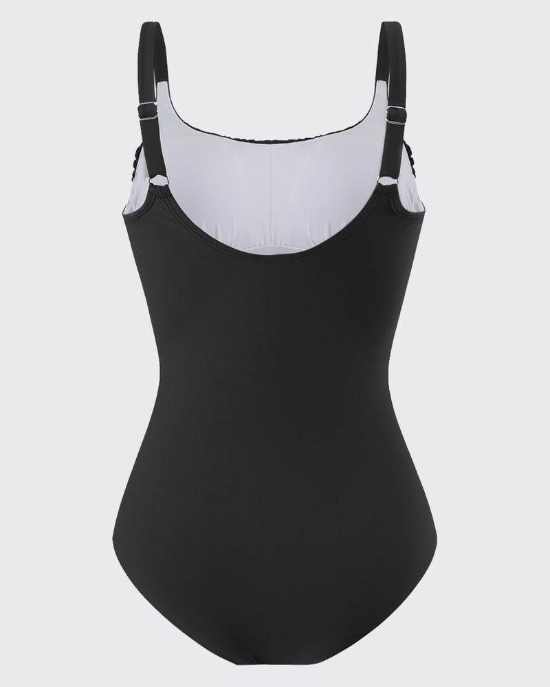 TcIFE Women's One Piece Swimsuit Ruched Tummy Control Square Neck Bathing Suits - Image 5