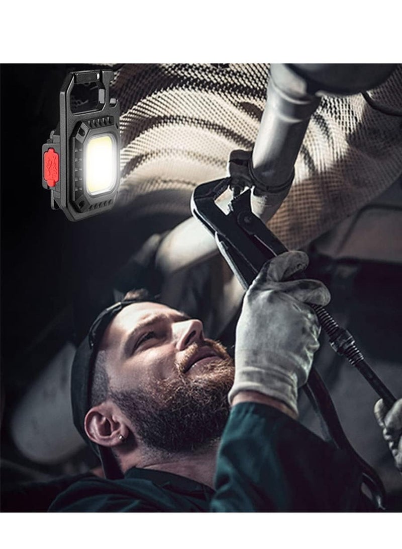 مصباح يدوي LED محمول قابل لإعادة الشحن مع حلقة مفاتيح - 7 أوضاع إضاءة مختلفة مصباح ليلي محمول فتاحة زجاجات مع قاعدة ثلاثية القوائم وحامل قابل للطي وقاعدة مغناطيسية ضوء طوارئ صغير 800 لومن - Image 3