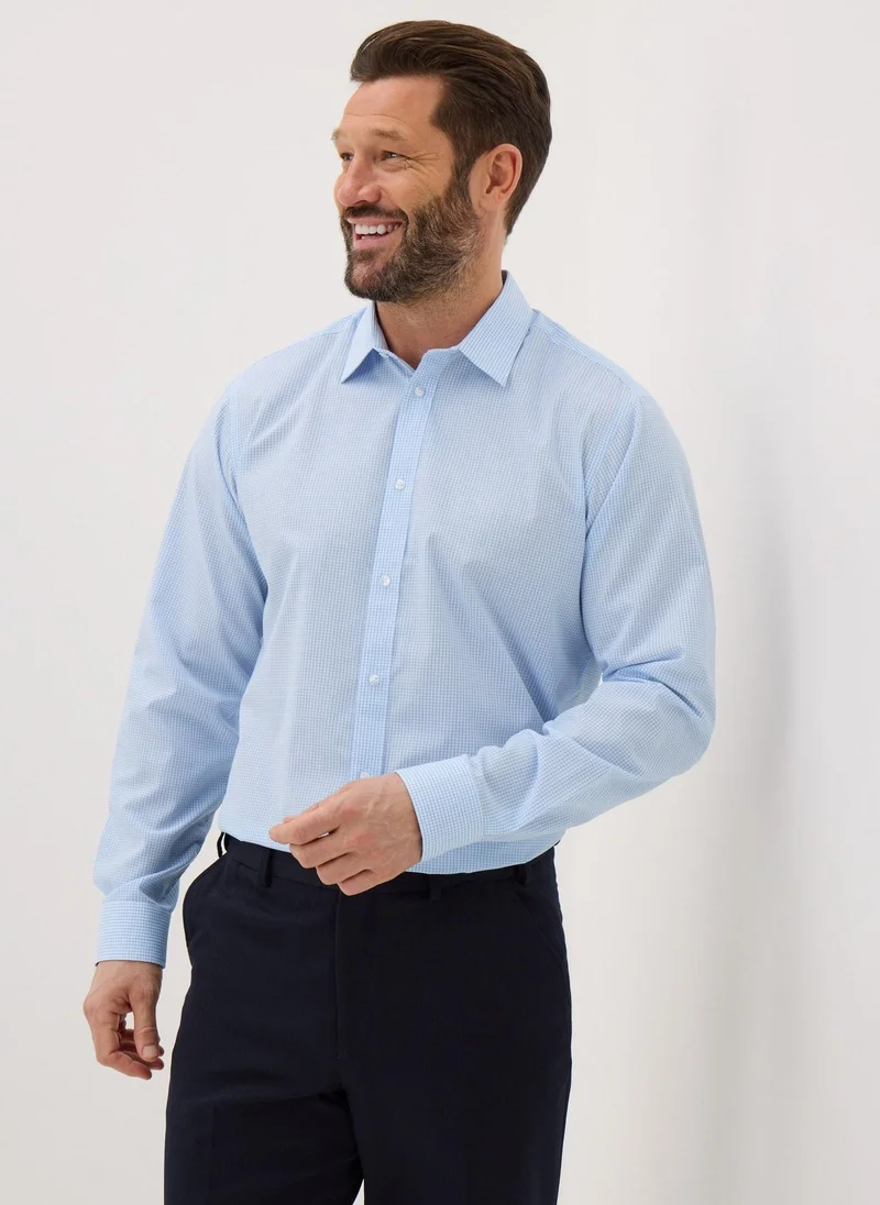 Matalan Taylor & Wright Blue Check Regular Fit Shirt