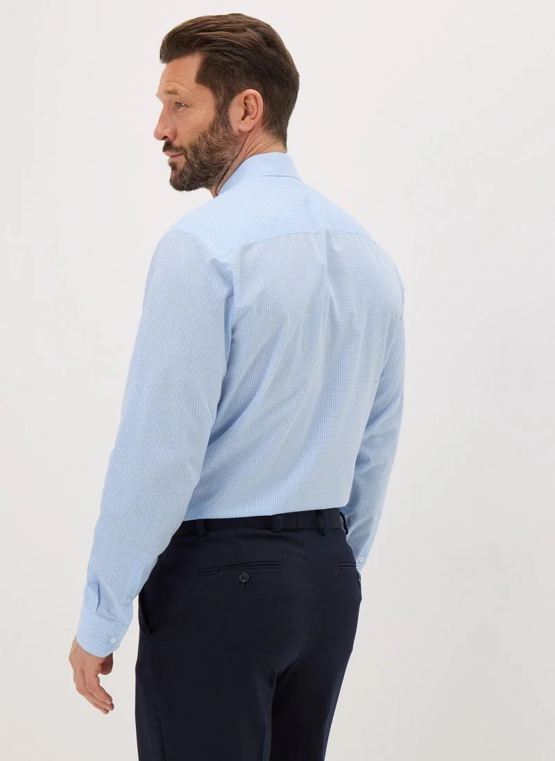 Matalan Taylor & Wright Blue Check Regular Fit Shirt