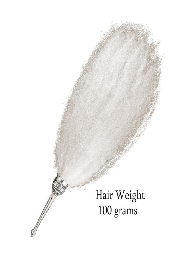 MAYAPURI White Chaur Sahib with Elegant Handle for Mandir and Gurudwara Sahib - Ethical Chawar for Pooja Rituals (Hair Weight: 100 gm) [Size: 24 Inches] - Image 3