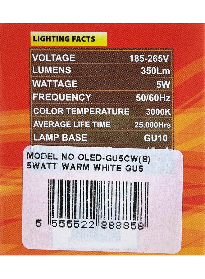 OSHTRACO مصباح LED GU10 من أوشتراكو 5 واط، أبيض دافئ - Image 3