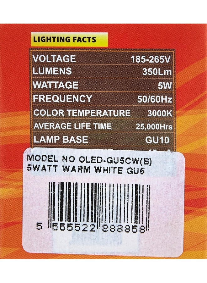 OSHTRACO مصباح LED GU10 من أوشتراكو 5 واط، أبيض دافئ - Image 5