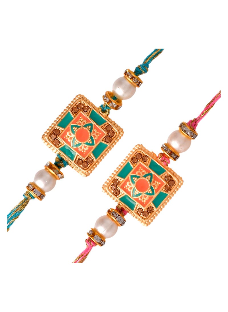 أسينشين مجموعة الصعود من 2 راخي كومبو للأخ بهايا الأخت راكشا باندان، سوار مولي حجر راخي لبهاي بهابي راخي مع رولي تيلاك وأفضل مغناطيس ثلاجة للأخ - Image 3