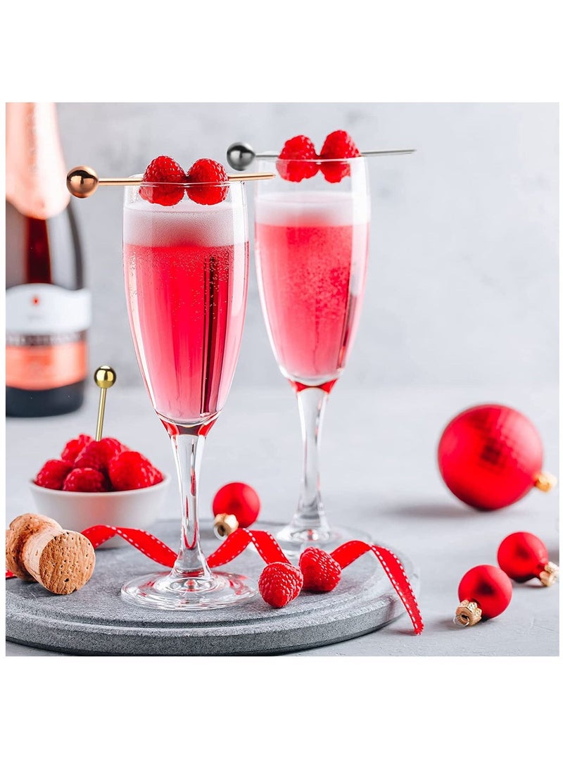 Cocktail Picks, 12 Pcs Reusable Stainless Steel Cocktail Garnish Toothpicks Set for Drinks Fancy Drinks for Party Decoration Appetizers Fruit(4.3 Inches) - Image 4