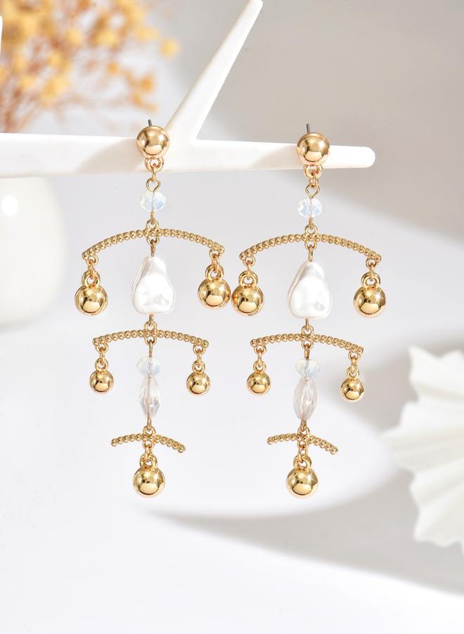 Take Two Women Gold Dangle Earrings - Image 1