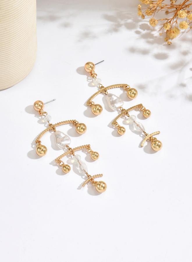 Take Two Women Gold Dangle Earrings - Image 2