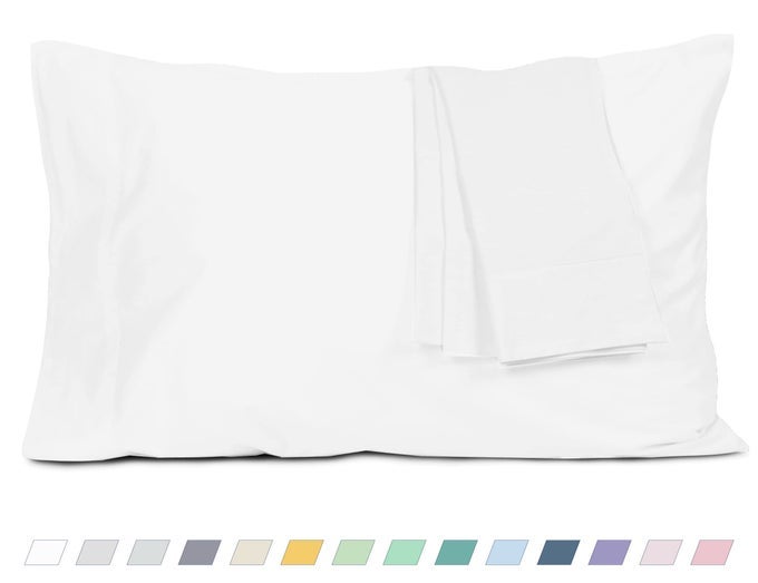 PILLOW CASES KING SIZE COTTON PERCALE WEAVE PILLOWCASES PRESHRUNK BREATHABLE AND HYPOALLERGENIC PILLOWCASES SET OF 2 2 PIECE KING 20 INCH X 40 INCH WHITE