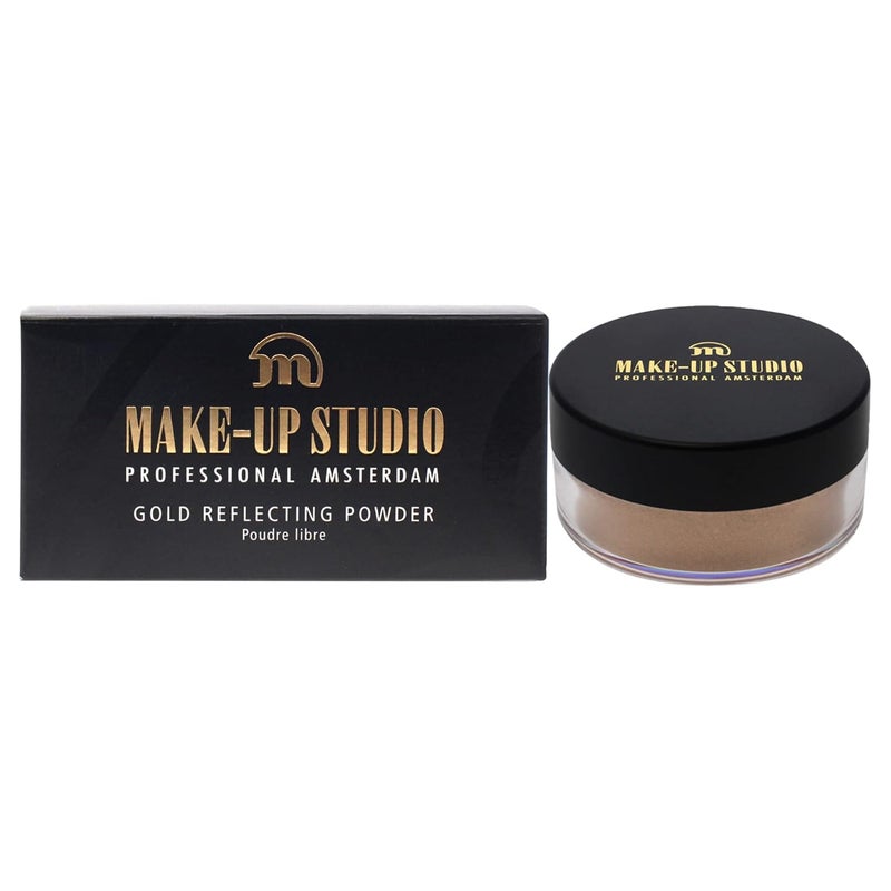 Professional Make-Up Gold Reflecting Face And Body Powder Highlighter - Beautiful Subtle Highlight In An Instant - Incredible Shine - Ideal For Your Shoulders - Gold - 0.52 Oz