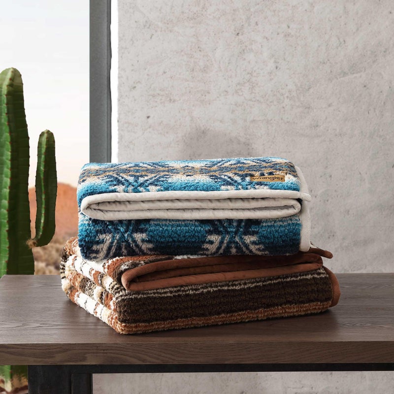 Wrangler - Blanket, Super Soft Sherpa Bedding with Corduroy Reverse, Yellowstone Inspired Throw Blanket for Couch or Bed (Coyote Sands Orange, 50' x 60') - Image 5