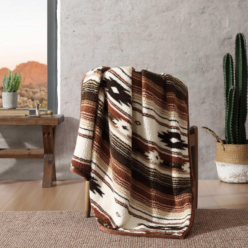Wrangler - Blanket, Super Soft Sherpa Bedding with Corduroy Reverse, Yellowstone Inspired Throw Blanket for Couch or Bed (Coyote Sands Orange, 50' x 60') - Image 2