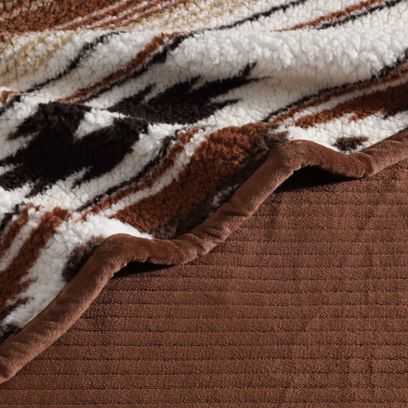 Wrangler - Blanket, Super Soft Sherpa Bedding with Corduroy Reverse, Yellowstone Inspired Throw Blanket for Couch or Bed (Coyote Sands Orange, 50' x 60') - Image 3