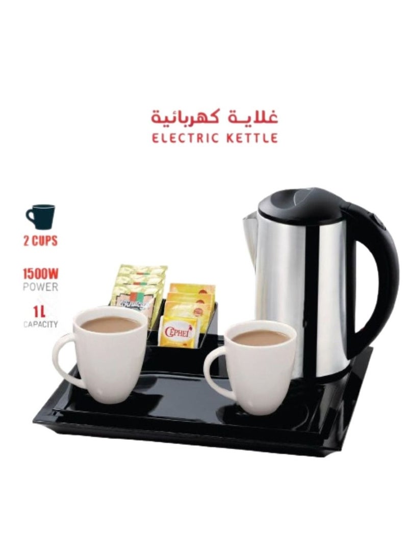 Generic - Kettle hotel set with 2 cups and 1 liter plate - kt5132 - Image 1