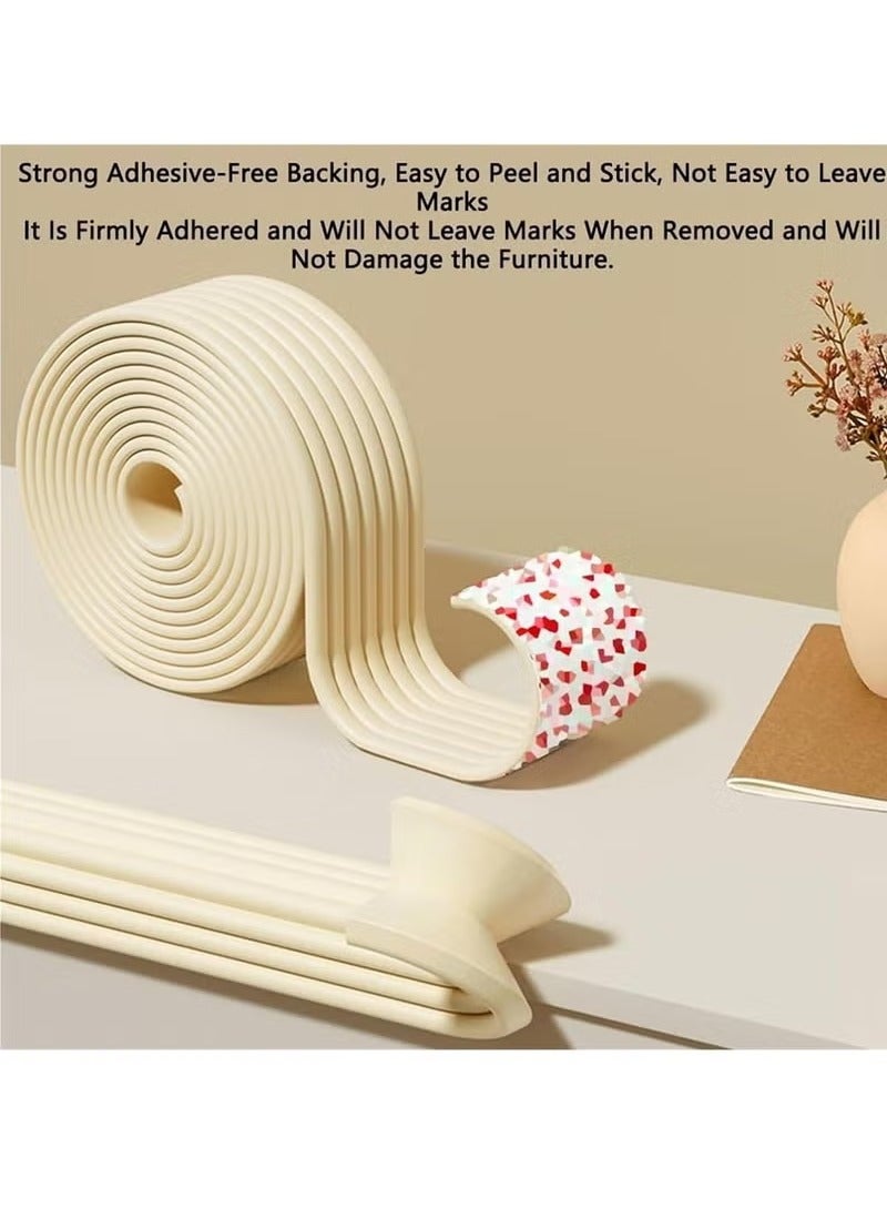 Foam Safety Strips for Baby Kid,Foam Safety Strips,Edge Protectors Foam Safety Strips Self Adhesive Edge Protector W-Type Children's Anti Collision Strip,2M Safety Edge Protection Strip Edge Corner Guards Foam Roll Children Anti Collision Strip Extra Thick Foam Strip for Table Wall Corner with Double Side Tape(White 1/2/3/4PCs) - Image 4