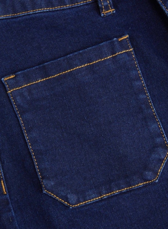 CIDER Womens Wide Leg Jeans High Waisted Stretchy Denim Flared Pants with Pockets, Navy Blue, S - Image 3