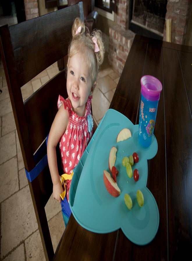 Nuby Sure Grip Miracle Frog Mat with Food Pouch - Toddler Suction Plate - 6+ Months - Blue - Image 2