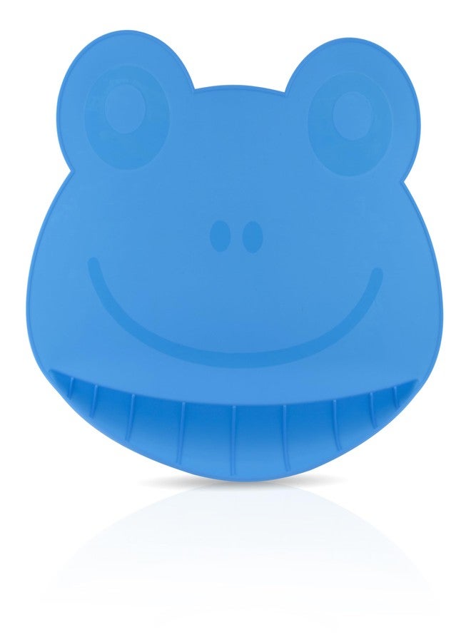 Nuby Sure Grip Miracle Frog Mat with Food Pouch - Toddler Suction Plate - 6+ Months - Blue - Image 1