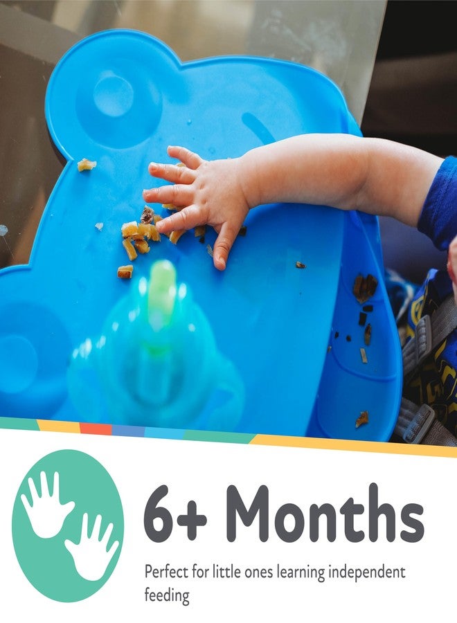 Nuby Sure Grip Miracle Frog Mat with Food Pouch - Toddler Suction Plate - 6+ Months - Blue - Image 5