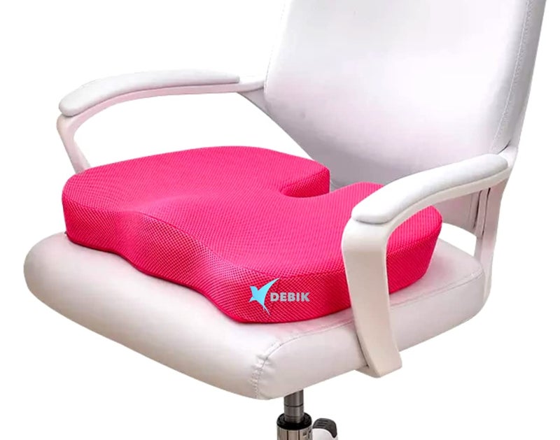 DEBIK DEBIK Memory Foam Coccyx Tailbone Sciatica Lower Back Support And Pain Relief Seat Cushion With Removable Cover Fits Most Desk Computer Chairs And Car Seats Specially Designed For Women Pink  - Image 1
