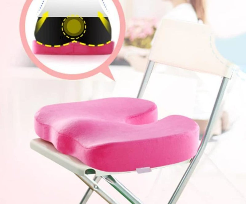 DEBIK DEBIK Memory Foam Coccyx Tailbone Sciatica Lower Back Support And Pain Relief Seat Cushion With Removable Cover Fits Most Desk Computer Chairs And Car Seats Specially Designed For Women Pink  - Image 3